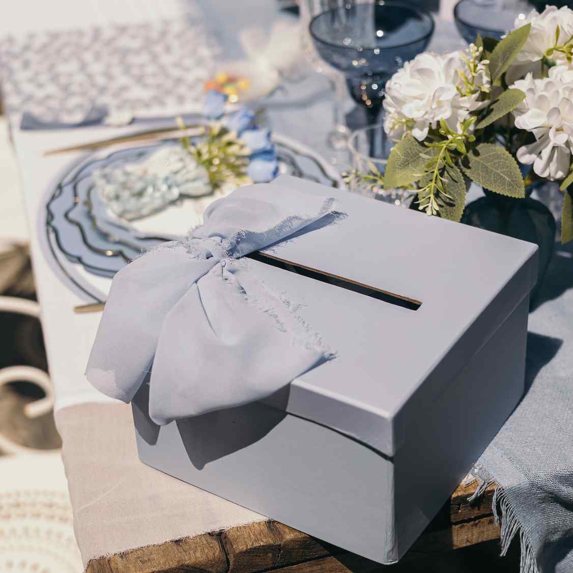 Blue Greeting Card Box 20x12x20