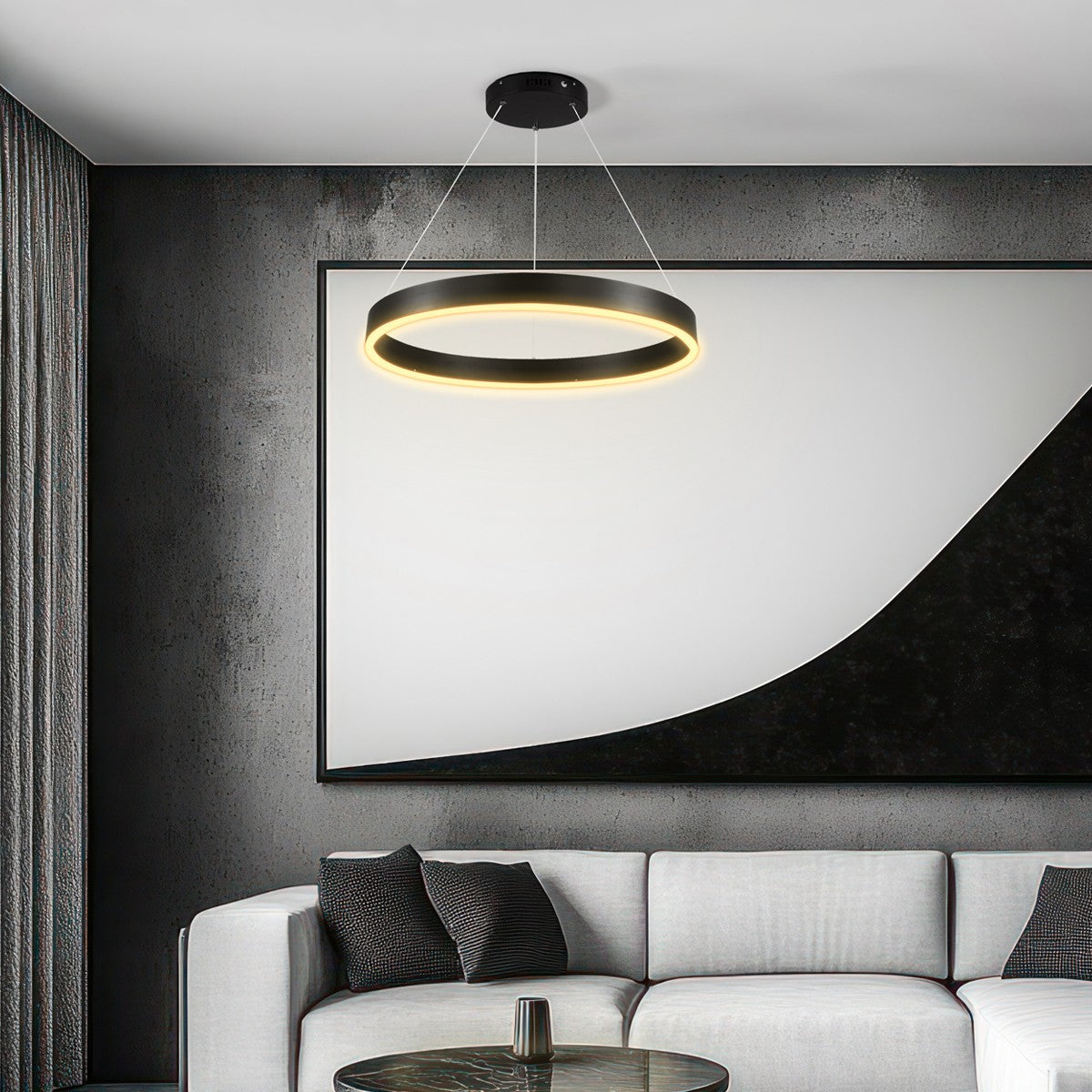 VENOM KLV-101-0187 Κρεμαστό Φωτιστικό Οροφής LED 45W 4500lm 120° AC 220-240V IP20 Ρυθμιζόμενο Λευκό CCT με Χειριστήριο από 2700K έως 6000K Dimmable - Lumileds SMD Chip - Μαύρο Ματ - Μ60 x Π60 x Υ6.5