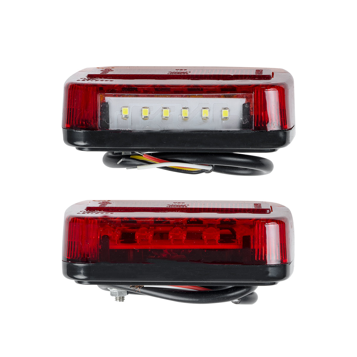 79930 Ζευγάρι Universal Φανάρια για Τρέιλερ LED - DC 12V - Κόκκινο - Πορτοκαλί - Λευκό - Αδιάβροχα IP66 - Μ10.3 x Π10.3 x Υ3cm