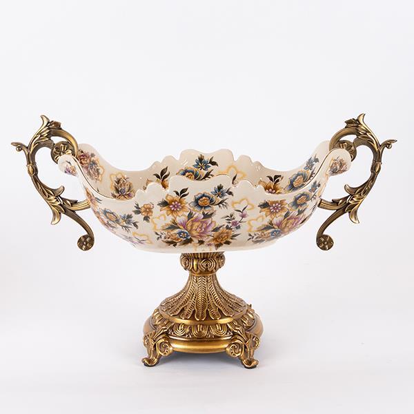 ΦΟΝΤΑΝΙΕΡΑ ΠΟΡΣΕΛΑΝΗ ΛΕΥΚΗ ΜΕ ΧΡΥΣΑ ΛΟΥΛΟΥΔΙΑ 51x20x31