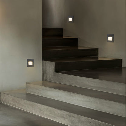 STEPART KLV-101-0078 Χωνευτό Φωτιστικό Σκαλοπατιού / Διαδρόμου LED 3W 375lm 45° AC 220-240V Αδιάβροχο IP65 Θερμό Λευκό 2700K - Lumileds SMD Chip & TÜV SÜD Driver - Γκρι Ανθρακί Ματ - Μ8.5 x Π5 x Υ8.5 / Q6.72 x 6.72