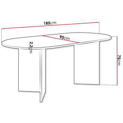 Τραπέζι Gelizo Μαύρο 185x90x75