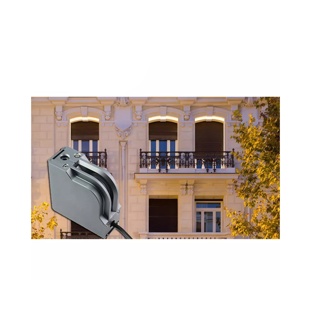 WINDOW-CORNA 90114 Αρχιτεκτονικό Γωνιακό Φωτιστικό Ανάδειξης Παραθύρων Window Light LED 6W 540lm 3x172° DC 24V Αδιάβροχο IP65 Θερμό Λευκό 2700K Dimmable - Γκρι Ανθρακί - Μ12 x Π4 x Υ12