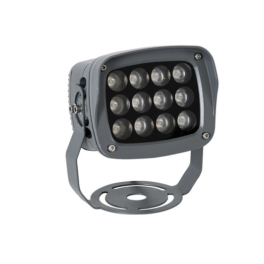 FLOODXENA 90122 Προβολέας Σποτ Wall Washer LED 12W 1380lm 10° AC 220-240V Αδιάβροχο IP65 Φυσικό Λευκό 4500K - Bridgelux SMD Chip - Γκρι Ανθρακί Ματ - Μ13.5 x Π11.5 x Υ15