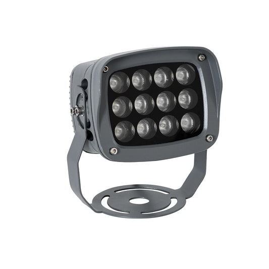 FLOODXENA 90124 Προβολέας Σποτ Wall Washer LED 12W 1020lm 10° AC 220-240V Αδιάβροχο IP65 Μπλε - Bridgelux SMD Chip - Γκρι Ανθρακί - Μ13.5 x Π11 x Υ15