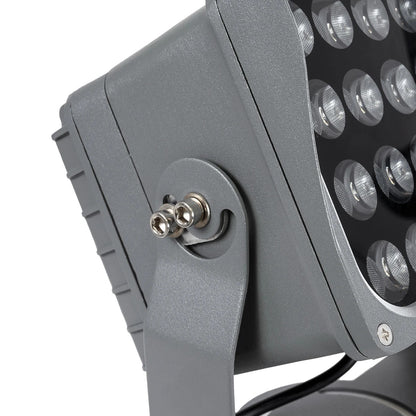FLOOD-XENA 90128 Προβολέας Σποτ Wall Washer LED 24W 2640lm 10° AC 220-240V Αδιάβροχο IP65 Θερμό Λευκό 2700K - Γκρι Ανθρακί - Μ18 x Π13.5 x Υ18