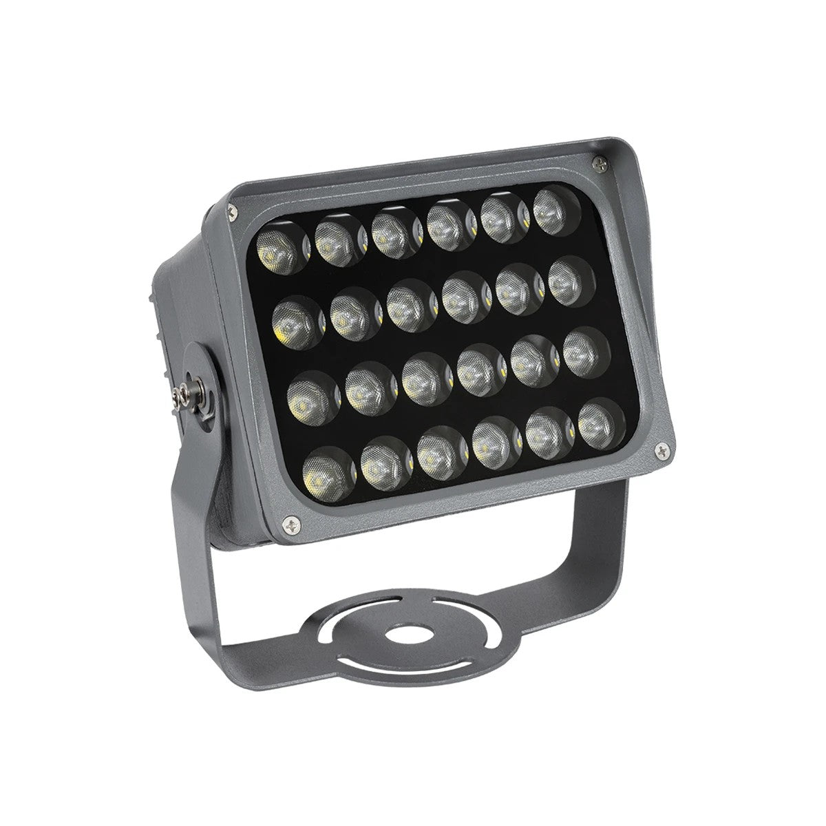 FLOODXENA 90129 Προβολέας Σποτ Wall Washer LED 24W 2760lm 10° AC 220-240V Αδιάβροχο IP65 Φυσικό Λευκό 4500K - Bridgelux SMD Chip - Γκρι Ανθρακί - Μ18 x Π13.5 x Υ18