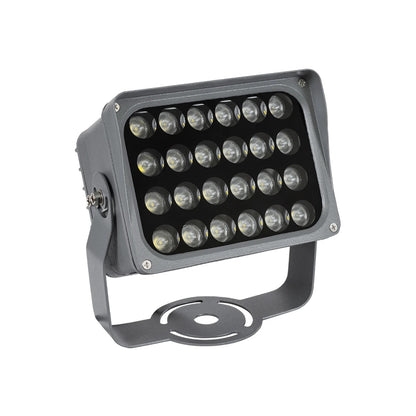 FLOODXENA 90129 Προβολέας Σποτ Wall Washer LED 24W 2760lm 10° AC 220-240V Αδιάβροχο IP65 Φυσικό Λευκό 4500K - Bridgelux SMD Chip - Γκρι Ανθρακί - Μ18 x Π13.5 x Υ18