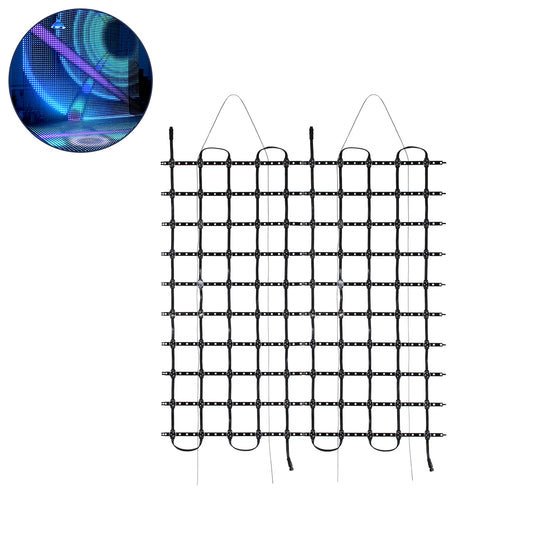 90141 Digital Pixel Addressable Facade Soft Net Panel - Ψηφιακό Εύκαμπτο Δίχτυ Πάνελ Πρόσοψης Κτιρίων LED SMD 3535 75W/m2 100LED/m2 100PIXEL/m2 SPI/TTL Protocol IC UCS512B 4500lm/m2 120° DC 12V IP67 RGB - Μαύρο Σώμα - Μ100 x Π100 x Υ1.7cm