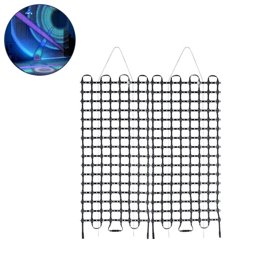 90142 Digital Pixel Addressable Facade Soft Net Panel - Ψηφιακό Εύκαμπτο Δίχτυ Πάνελ Πρόσοψης Κτιρίων LED SMD 3535 192W/m2 256LED/m2 256PIXEL/m2 SPI/TTL Protocol IC UCS512B 11520lm/m2 120° DC 12V IP67 RGB - Μαύρο Σώμα - Μ100 x Π100 x Υ1.7cm