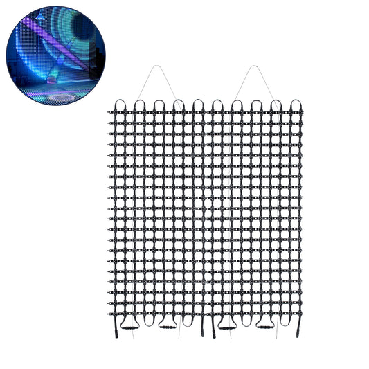 90143 Digital Pixel Addressable Facade Soft Net Panel - Ψηφιακό Εύκαμπτο Δίχτυ Πάνελ Πρόσοψης Κτιρίων LED SMD 3535 300W/m2 400LED/m2 400PIXEL/m2 SPI/TTL Protocol IC UCS512B 18000lm/m2 120° DC 12V IP67 RGB - Μαύρο Σώμα - Μ100 x Π100 x Υ1.7cm