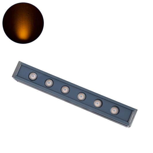 WASHERMARGO 90178 Μπάρα Φωτισμού Wall Washer LED 6W 630lm 30° DC 24V Αδιάβροχο IP65 Ultra Θερμό Λευκό 2200K Dimmable - Bridgelux SMD Chip - Γκρι Ανθρακί - Μ30 x Π4 x Υ5