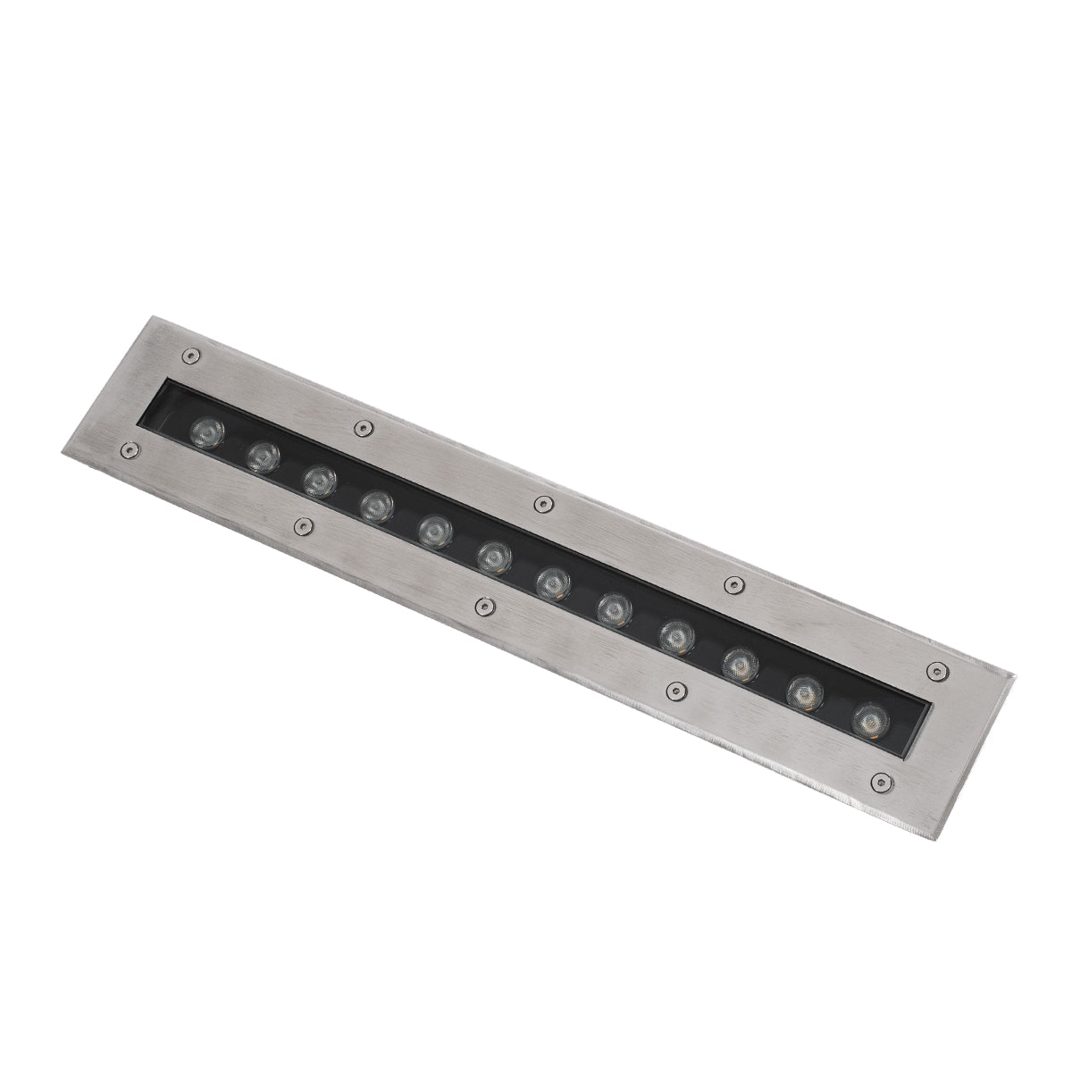 UNDERGROUND-REMVI 90192 Χωνευτό Φωτιστικό Wall Washer Δαπέδου LED 12W 1080lm 10° DC 24V Αδιάβροχο IP68 L50 x W7.4 x H7cm Θερμό Λευκό 2700K - Ανοξείδωτο Ατσάλι