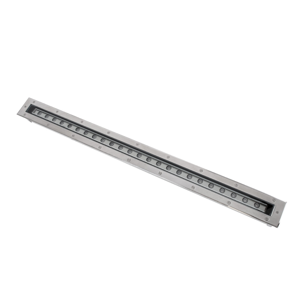 UNDERGROUND-PASSAGGIO 90196 Χωνευτό Φωτιστικό Wall Washer Δαπέδου LED 24W 2160lm 10° DC 24V Αδιάβροχο IP68 με Ρυθμιζόμενη Γωνία Φωτισμού L108 x W9 x H7.5cm Θερμό Λευκό 2700K - Ανοξείδωτο Ατσάλι