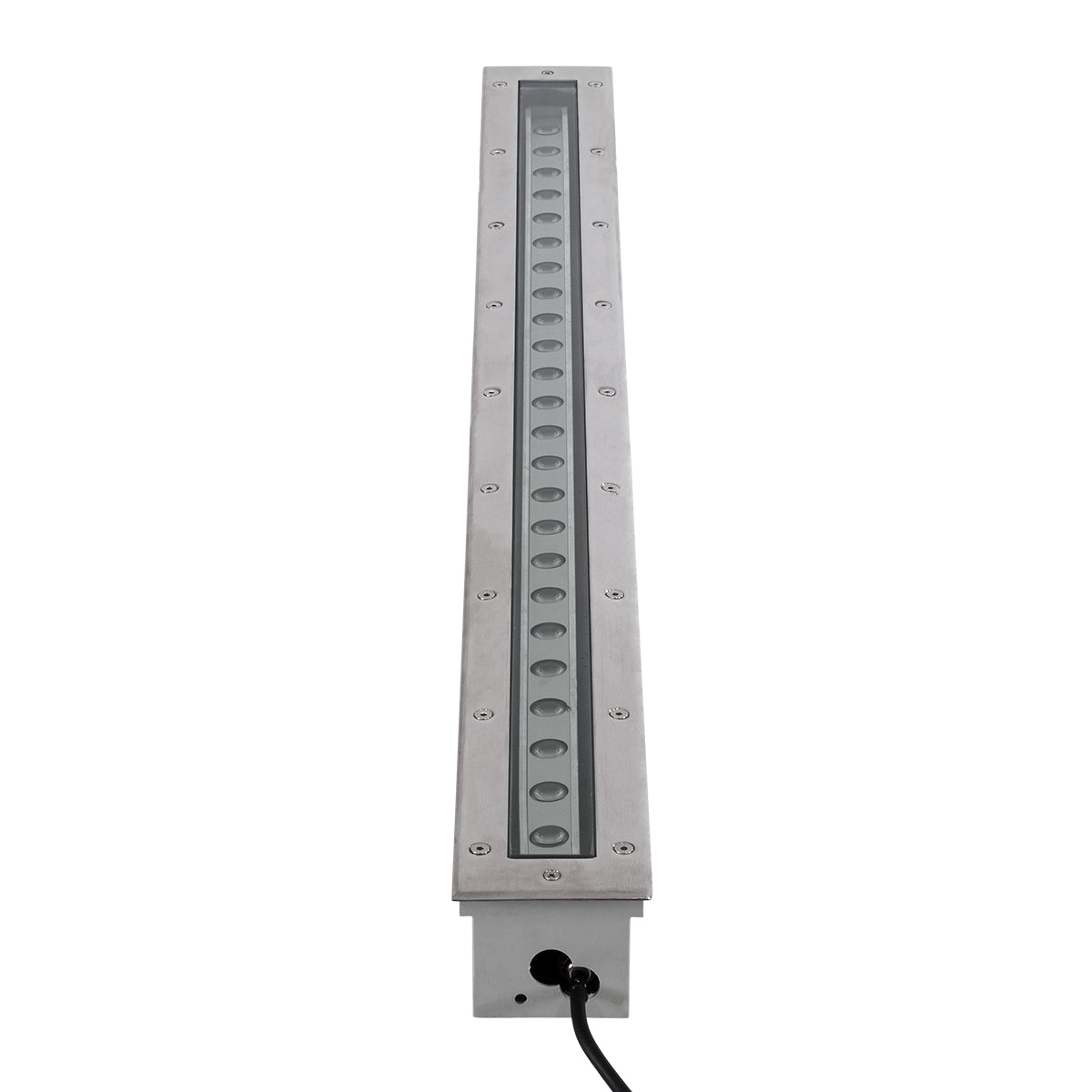 UNDERGROUND-PASSAGGIO 90196 Χωνευτό Φωτιστικό Wall Washer Δαπέδου LED 24W 2160lm 10° DC 24V Αδιάβροχο IP68 με Ρυθμιζόμενη Γωνία Φωτισμού L108 x W9 x H7.5cm Θερμό Λευκό 2700K - Ανοξείδωτο Ατσάλι