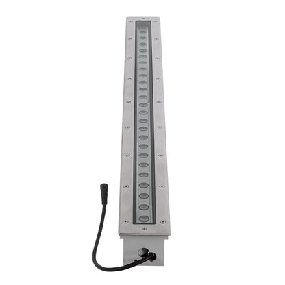 UNDERGROUND-PASSAGGIO 90197 Χωνευτό Φωτιστικό Wall Washer Δαπέδου LED 24W 2040lm 10° DC 24V Αδιάβροχο IP68 με Ρυθμιζόμενη Γωνία Φωτισμού L108 x W9 x H7.5cm RGBW DMX512 - Ανοξείδωτο Ατσάλι