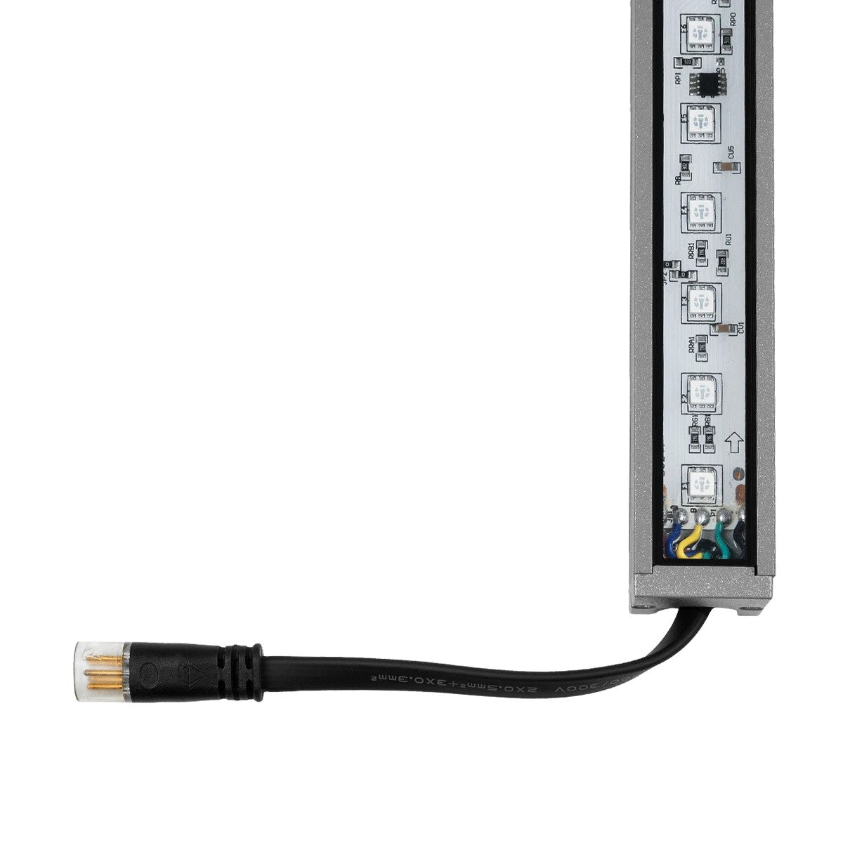 DIGIBAR 90210 Digital Pixel Addressable Facade LED Bar 12W 600lm 45° DC 24V Waterproof IP65 8 x Pixel Multicolor RGB Dimmable DMX512 SPI/TTL Protocol IC UCS512C0 - Bridgelux SMD Chip - Anthracite Grey - L100 x W3.2 x H3