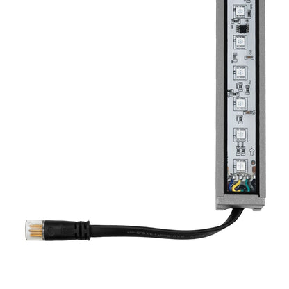DIGIBAR 90210 Digital Pixel Addressable Facade LED Bar 12W 600lm 45° DC 24V Waterproof IP65 8 x Pixel Multicolor RGB Dimmable DMX512 SPI/TTL Protocol IC UCS512C0 - Bridgelux SMD Chip - Anthracite Grey - L100 x W3.2 x H3