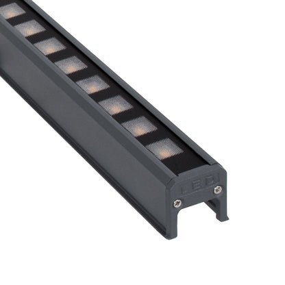 DIGI-BAR 90211 Ψηφιακή Μπάρα Φωτισμού Wall Washer Digital Pixel Facade Tuber Bar LED 12W 840lm 45° DC 24V Αδιάβροχο IP65 L100 x W3.5 x H3.2cm Θερμό Λευκό 2700K DMX512 - Γκρι Ανθρακί με Pixel Lens Φακούς