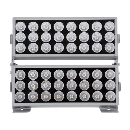 FLOOD-ZENA 90220 Προβολέας Wall Washer για Φωτισμό Κτιρίων LED 120W 10800lm 3° DC 24V Αδιάβροχο IP65 L38 x W30.5 x H24cm Θερμό Λευκό 2700K - Ασημί