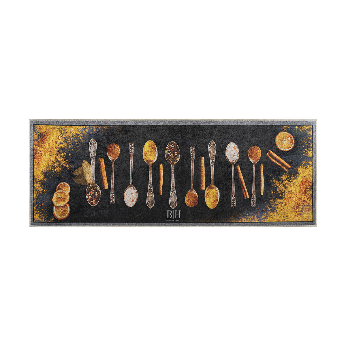 Πατάκι Κουζίνας 9029 60x160εκ Μαύρο-Πορτοκαλί