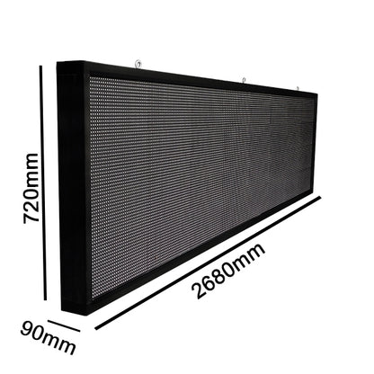 90291 Κυλιόμενη Ψηφιακή Επιγραφή P10 LED SMD AC 220-240V με Wi-Fi - Αδιάβροχή IP54 - Μονής Όψης - Μ264 x Π9 x Υ72cm Κόκκινο