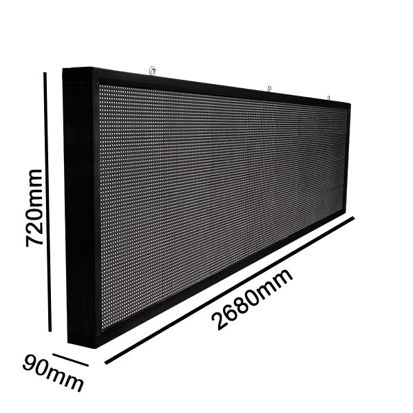 90294 Κυλιόμενη Ψηφιακή Επιγραφή P10 LED SMD AC 220-240V με Wi-Fi - Αδιάβροχή IP54 - Μονής Όψης - Μ264 x Π9 x Υ72cm Πορτοκαλί