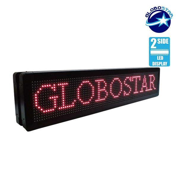 90301 Κυλιόμενη Ψηφιακή Επιγραφή P10 LED SMD AC 220-240V με Wi-Fi - Αδιάβροχή IP65 - Διπλής Όψης - Μ104 x Π12 x Υ20cm Κόκκινο