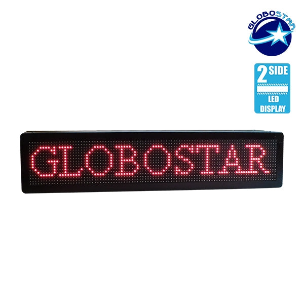 90301 Κυλιόμενη Ψηφιακή Επιγραφή P10 LED SMD AC 220-240V με Wi-Fi - Αδιάβροχή IP65 - Διπλής Όψης - Μ104 x Π12 x Υ20cm Κόκκινο