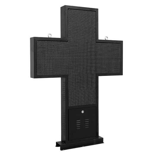 90346 Κυλιόμενη Ψηφιακή Επιγραφή Σταυρός Φαρμακείου P10 LED SMD AC 220-240V με Wi-Fi - Αδιάβροχή IP54 - Μονής Όψης - Μ100 x Π12 x Υ100cm Πράσινο