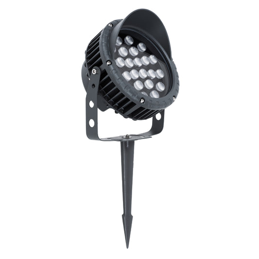 TREELIGHT-VINA 90360 Σποτ Φωτισμού με Αντιθαμβωτική Γρίλια για Φυτά - Δέντρα με Βάση Κήπου / Καρφωτό LED 24W 2640lm 10° DC 24V Αδιάβροχο IP65 Θερμό Λευκό 2700K Dimmable - Γκρι Ανθρακί - Μ21.5 x Π18.3 x Υ14