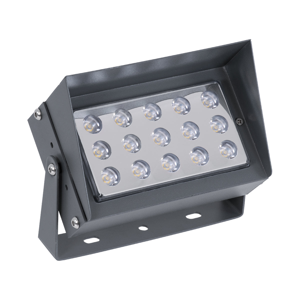 FLOOD-KAMY 90372 Προβολέας Wall Washer με Αντιθαμβωτική Γρίλια για Φωτισμό Κτιρίων LED 30W 2700lm 5° DC 24V Αδιάβροχο IP65 L19.5 x W10.7 x H9.5cm Θερμό Λευκό 3000K - Γκρι Ανθρακί