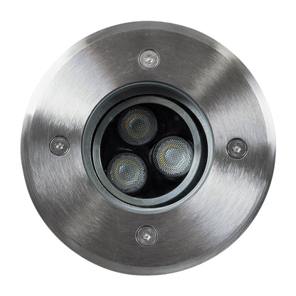 UNDERWATER-LUNTA 90402 Υποβρύχιο Χωνευτό Κινούμενο Φωτιστικό Σποτ Ειδικό για Σιντριβάνια LED 12W 1200lm 60° DC 24V Αδιάβροχο IP68 Φ12 x Υ13cm Ψυχρό Λευκό 6000K - Ανοξείδωτο Ατσάλι