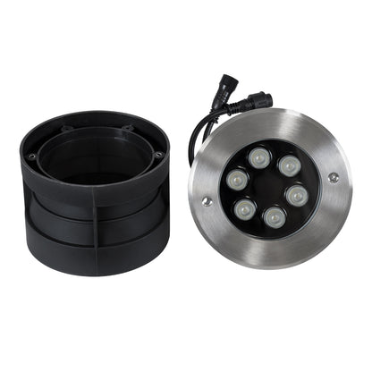 UNDERWATER-YUNI 90419 Υποβρύχιο Χωνευτό Φωτιστικό Σποτ Ειδικό για Σιντριβάνια LED 6W 510lm 30° DC 24V Αδιάβροχο IP68 Φ15 x Υ10cm RGBW DMX512 - Ανοξείδωτο Ατσάλι