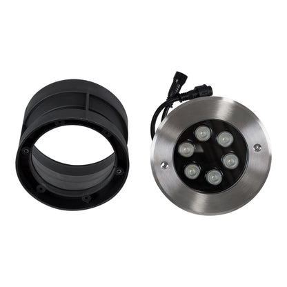 UNDERWATER-YUNI 90419 Υποβρύχιο Χωνευτό Φωτιστικό Σποτ Ειδικό για Σιντριβάνια LED 6W 510lm 30° DC 24V Αδιάβροχο IP68 Φ15 x Υ10cm RGBW DMX512 - Ανοξείδωτο Ατσάλι