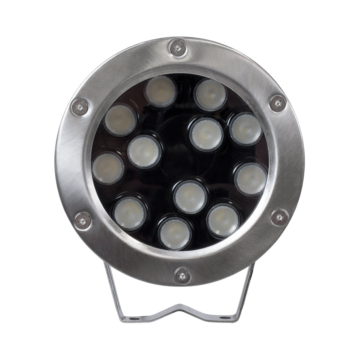 UNDERWATER-JERRY 90425 Υποβρύχιο Επιφανειακό Σποτ για Σιντριβάνια/Πισίνες LED 12W 1020lm 30° DC 24V Αδιάβροχο IP68 RGBW DMX512 Dimmable - Ανοξείδωτο Ατσάλι 304 - Μ14.5 x Π7 x Υ19