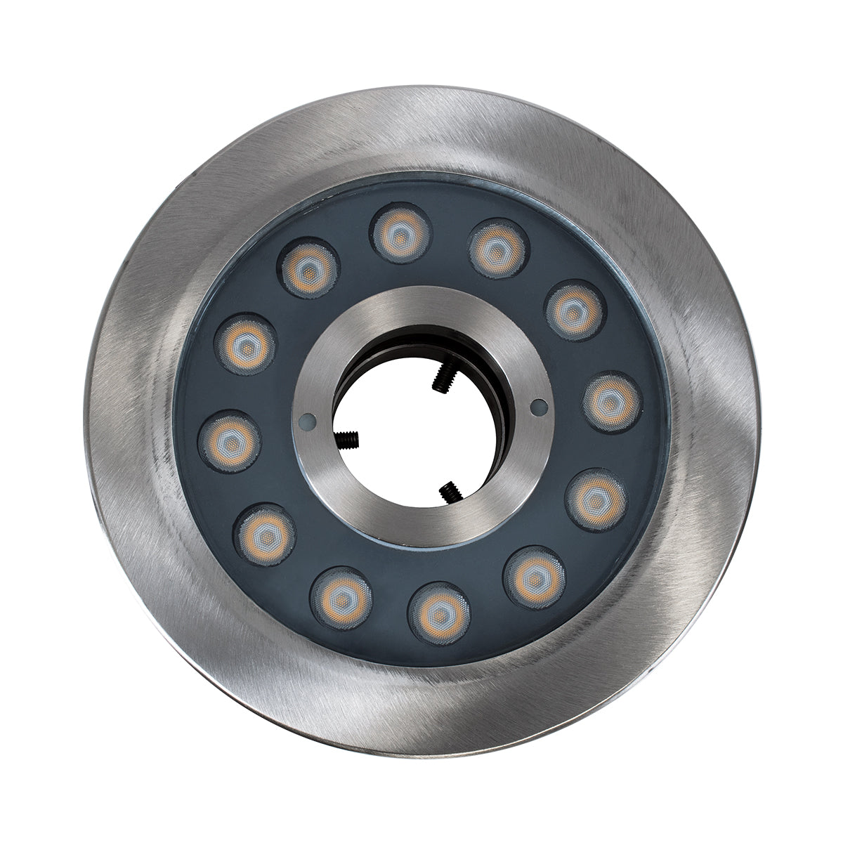 UNDERWATER-DENIS 90438 Υποβρύχιο Χωνευτό Φωτιστικό Σποτ Ειδικό για Σιντριβάνια - Πισίνες - Τζακούζι LED 12W 1080lm 30° DC 24V Αδιάβροχο IP68 Φ19.5 x Υ7.5cm Θερμό Λευκό 2700K - Ανοξείδωτο Ατσάλι SS304