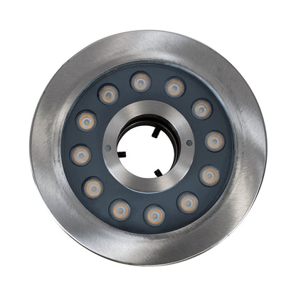 UNDERWATER-DENIS 90438 Υποβρύχιο Χωνευτό Φωτιστικό Σποτ Ειδικό για Σιντριβάνια - Πισίνες - Τζακούζι LED 12W 1080lm 30° DC 24V Αδιάβροχο IP68 Φ19.5 x Υ7.5cm Θερμό Λευκό 2700K - Ανοξείδωτο Ατσάλι SS304