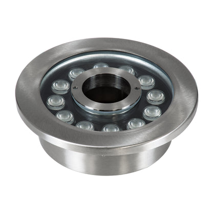 UNDERWATER-DENIS 90440 Υποβρύχιο Χωνευτό Φωτιστικό Σποτ Ειδικό για Σιντριβάνια - Πισίνες - Τζακούζι LED 12W 1020lm 30° DC 24V Αδιάβροχο IP68 Φ19.5 x Υ7.5cm RGBW DMX512 - Ανοξείδωτο Ατσάλι SS304