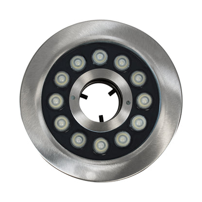 UNDERWATER-DENIS 90440 Υποβρύχιο Χωνευτό Φωτιστικό Σποτ Ειδικό για Σιντριβάνια - Πισίνες - Τζακούζι LED 12W 1020lm 30° DC 24V Αδιάβροχο IP68 Φ19.5 x Υ7.5cm RGBW DMX512 - Ανοξείδωτο Ατσάλι SS304