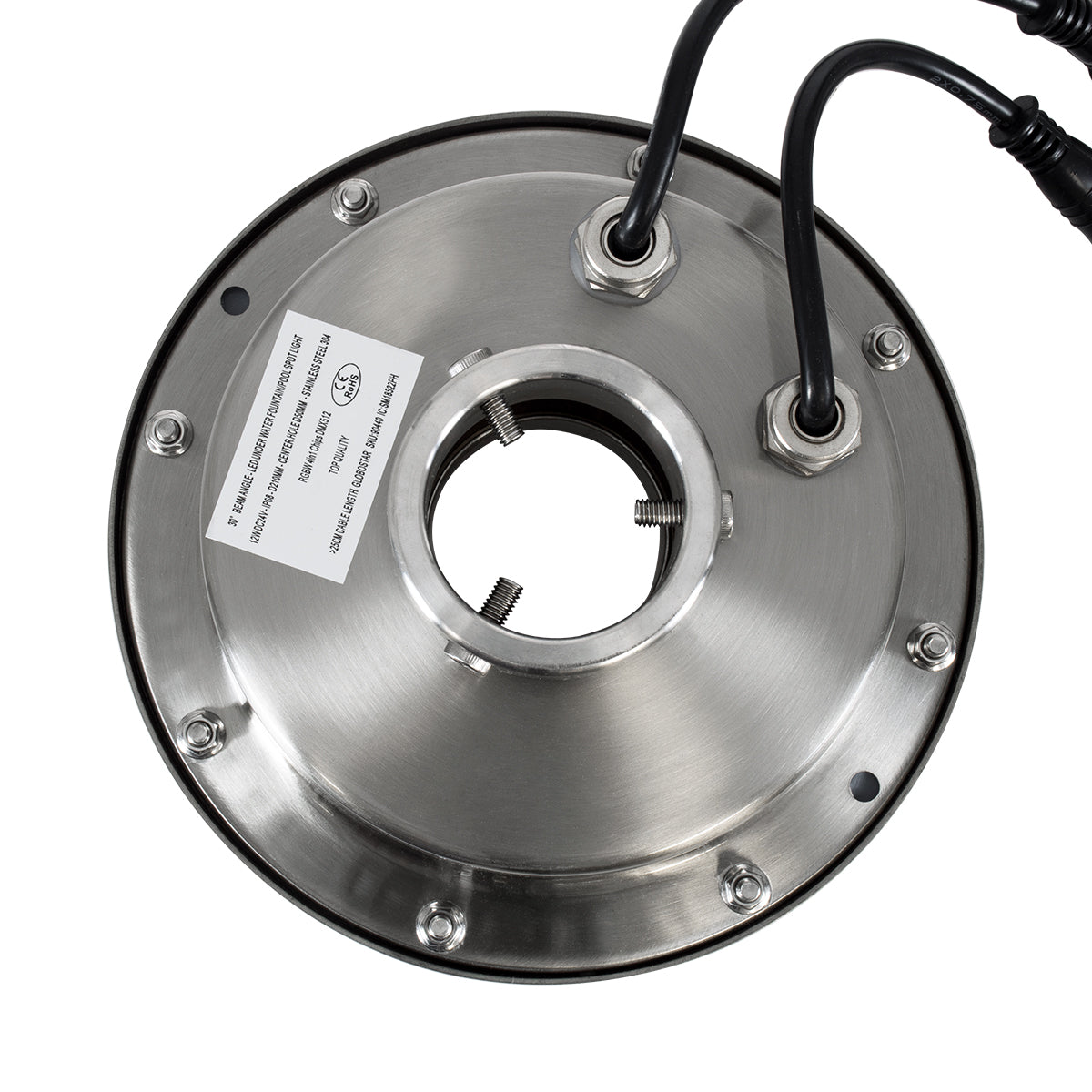 UNDERWATER-DENIS 90440 Υποβρύχιο Χωνευτό Φωτιστικό Σποτ Ειδικό για Σιντριβάνια - Πισίνες - Τζακούζι LED 12W 1020lm 30° DC 24V Αδιάβροχο IP68 Φ19.5 x Υ7.5cm RGBW DMX512 - Ανοξείδωτο Ατσάλι SS304