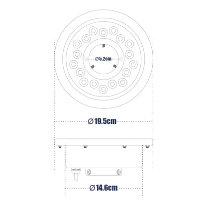 UNDERWATER-DENIS 90440 Υποβρύχιο Χωνευτό Φωτιστικό Σποτ Ειδικό για Σιντριβάνια - Πισίνες - Τζακούζι LED 12W 1020lm 30° DC 24V Αδιάβροχο IP68 Φ19.5 x Υ7.5cm RGBW DMX512 - Ανοξείδωτο Ατσάλι SS304