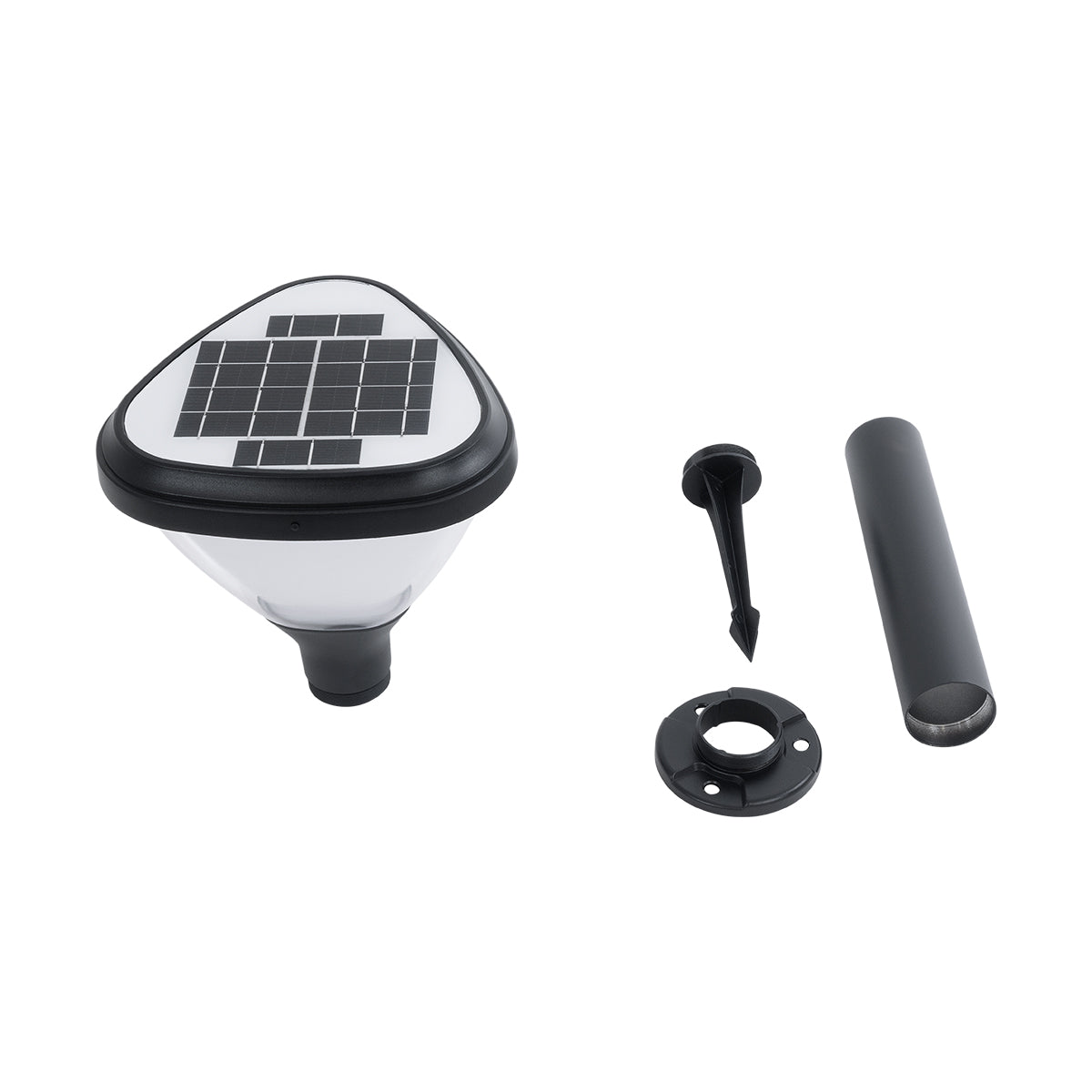 SOLARMIS 90521 LED Solar Bollard Light Κολωνάκι Κήπου Εξωτερικού Χώρου 10W 180lm 120° με Ενσωματωμένο Φωτοβολταϊκό Panel 6V 5W & Επαναφορτιζόμενη Μπαταρία Li-ion 3.2V 6000mAh με Αισθητήρα Ημέρας-Νύχτας - Αδιάβροχο IP65 Φ26 x Υ60cm Ψυχρό Λευκό 6000K