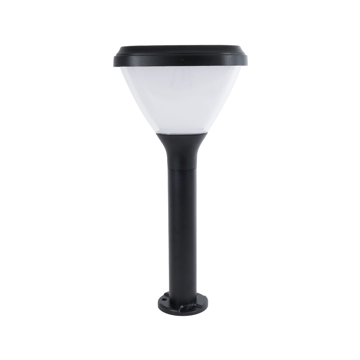 SOLARMIS 90521 LED Solar Bollard Light Κολωνάκι Κήπου Εξωτερικού Χώρου 10W 180lm 120° με Ενσωματωμένο Φωτοβολταϊκό Panel 6V 5W & Επαναφορτιζόμενη Μπαταρία Li-ion 3.2V 6000mAh με Αισθητήρα Ημέρας-Νύχτας - Αδιάβροχο IP65 Φ26 x Υ60cm Ψυχρό Λευκό 6000K