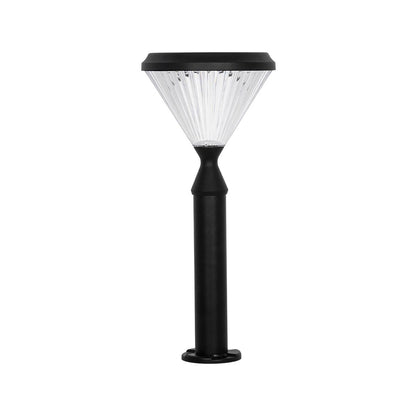 VEGGIE 90522 Φωτιστικό Κολωνάκι Κήπου LED 10W 500lm 120° με Ενσωματωμένο Φωτοβολταϊκό Panel 6V 2W & Επαναφορτιζόμενη Μπαταρία Li-ion 3.2V 6000mAh με Αισθητήρα Ημέρας-Νύχτας Αδιάβροχο IP65 Ψυχρό Λευκό 6000K - Sanan SMD Chip - Μαύρο - Μ26 x Π26 x Υ60