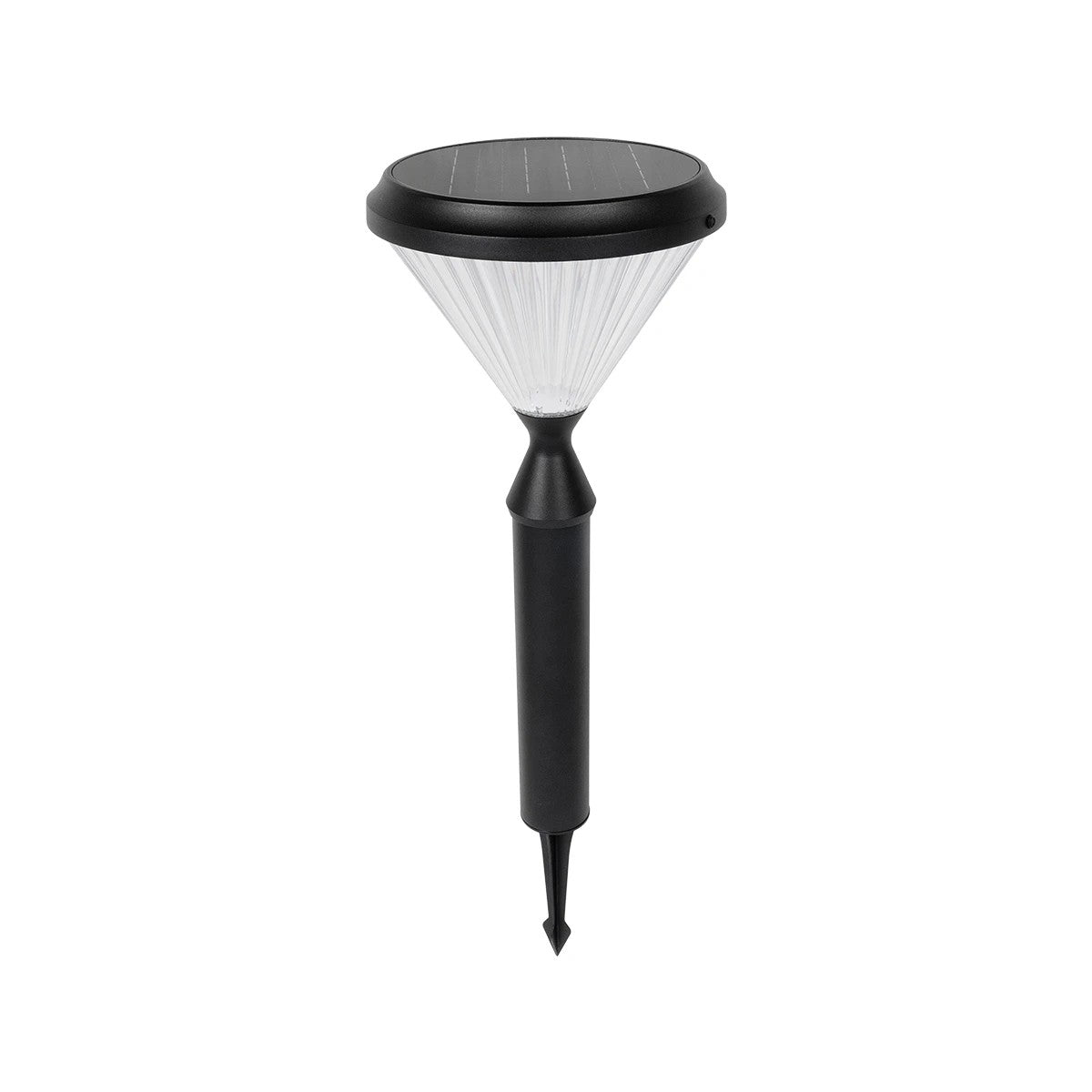 VEGGIE 90522 Φωτιστικό Κολωνάκι Κήπου LED 10W 500lm 120° με Ενσωματωμένο Φωτοβολταϊκό Panel 6V 2W & Επαναφορτιζόμενη Μπαταρία Li-ion 3.2V 6000mAh με Αισθητήρα Ημέρας-Νύχτας Αδιάβροχο IP65 Ψυχρό Λευκό 6000K - Sanan SMD Chip - Μαύρο - Μ26 x Π26 x Υ60