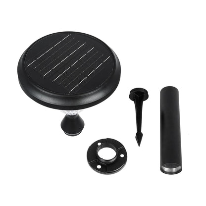 VEGGIE 90522 Φωτιστικό Κολωνάκι Κήπου LED 10W 500lm 120° με Ενσωματωμένο Φωτοβολταϊκό Panel 6V 2W & Επαναφορτιζόμενη Μπαταρία Li-ion 3.2V 6000mAh με Αισθητήρα Ημέρας-Νύχτας Αδιάβροχο IP65 Ψυχρό Λευκό 6000K - Sanan SMD Chip - Μαύρο - Μ26 x Π26 x Υ60