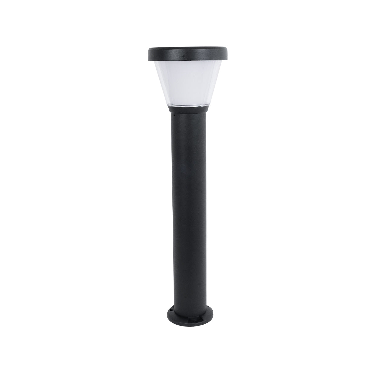 SOLARDIS 90523 LED Solar Bollard Light Κολωνάκι Κήπου Εξωτερικού Χώρου 10W 180lm 120° με Ενσωματωμένο Φωτοβολταϊκό Panel 6V 5W & Επαναφορτιζόμενη Μπαταρία Li-ion 3.2V 6000mAh με Αισθητήρα Ημέρας-Νύχτας - Αδιάβροχο IP65 Φ24 x Υ88cm Ψυχρό Λευκό 6000K