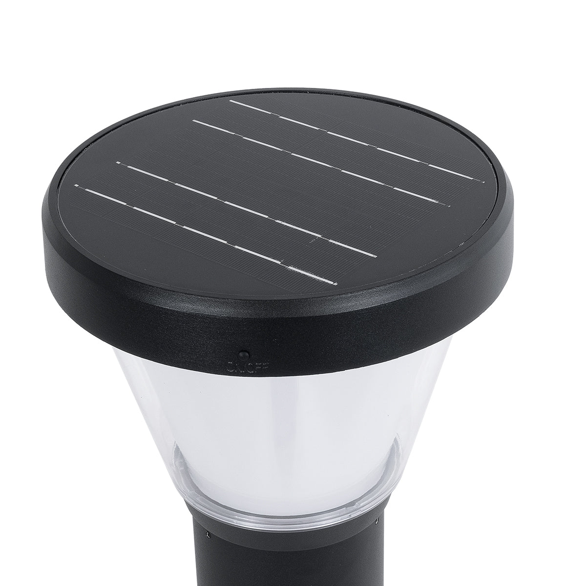 SOLARDIS 90523 LED Solar Bollard Light Κολωνάκι Κήπου Εξωτερικού Χώρου 10W 180lm 120° με Ενσωματωμένο Φωτοβολταϊκό Panel 6V 5W & Επαναφορτιζόμενη Μπαταρία Li-ion 3.2V 6000mAh με Αισθητήρα Ημέρας-Νύχτας - Αδιάβροχο IP65 Φ24 x Υ88cm Ψυχρό Λευκό 6000K