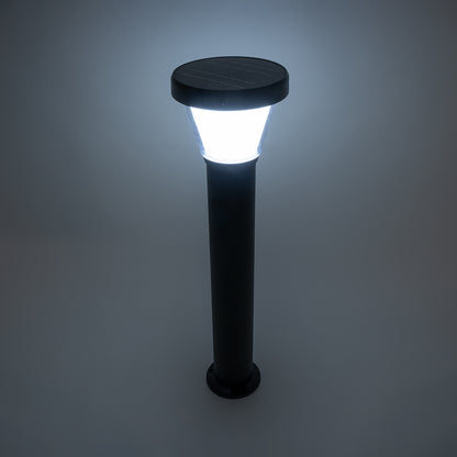 SOLARDIS 90523 LED Solar Bollard Light Κολωνάκι Κήπου Εξωτερικού Χώρου 10W 180lm 120° με Ενσωματωμένο Φωτοβολταϊκό Panel 6V 5W & Επαναφορτιζόμενη Μπαταρία Li-ion 3.2V 6000mAh με Αισθητήρα Ημέρας-Νύχτας - Αδιάβροχο IP65 Φ24 x Υ88cm Ψυχρό Λευκό 6000K